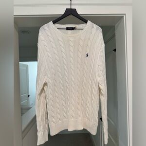 Polo Ralph Lauren White Cable Knit Sweater